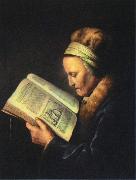 Gerrit Dou Portrait of an old woman reading oil painting picture wholesale